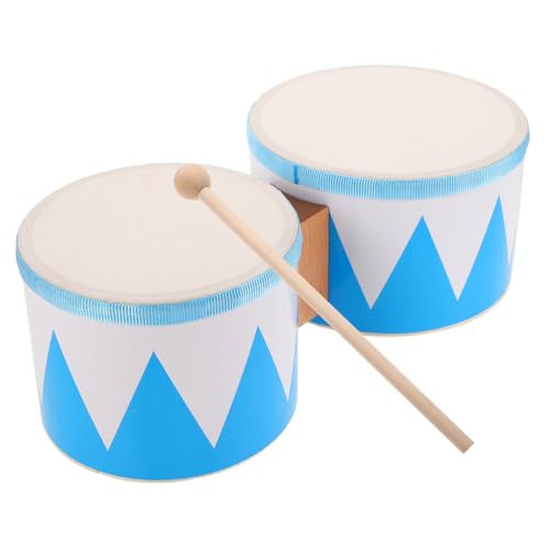 Supvox 1 Satz Babybongos Marschtrommel Handtrommel Trommeln Spielzeugtrommeln -trommeln Musikspielzeug Für Babys Trommel Zum Singen Und Tanzen Kindertrommel Holz Blue von Supvox