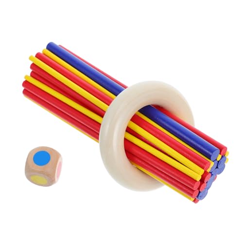 Supvox 1 Satz Balance Holzstäbe Montessori Stapelspiel für Ganze Familie Fördert Koordination und Geduld für Erwachsene und Senioren und Tragbar von Supvox