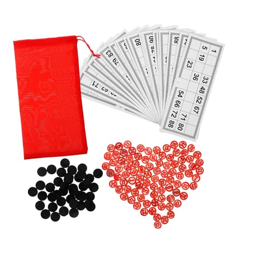 Supvox 1 Satz Bingo Spielset aus Holz Klassisches Bingo Brettspiel für Partys und Familienfeiern Tragbar und Unterhaltsam für Große von Supvox