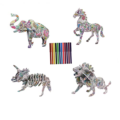Supvox 1 Satz DIY Malpuzzle für Kreatives Graffiti Puzzle mit Stiften Fördert die Kreativität und Bildung für Zuhause Schule und Kinderpartys mit Tiermotiven Dinosaurier Elefant Supvox 1 Satz DIY Malpuzzle für Kreatives Graffiti Puzzle mit Stiften Fördert die Kreativität und Bildung für Zuhause Schule und Kinderpartys mit Tiermotiven Dinosaurier Elefant von Supvox
