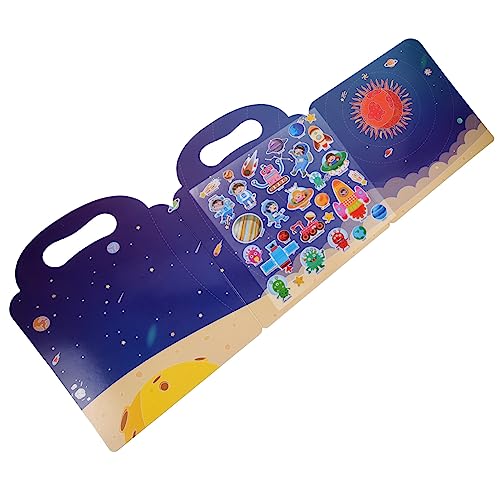 Supvox 1 Satz DIY Stickerbuch für Wiederverwendbares Aufkleberbuch mit Traggriff Cartoon Sticker für Kreative Spielmöglichkeiten Lernspielzeug für Drinnen und Draußen Supvox 1 Satz DIY Stickerbuch für Wiederverwendbares Aufkleberbuch mit Traggriff Cartoon Sticker für Kreative Spielmöglichkeiten Lernspielzeug für Drinnen und Draußen von Supvox