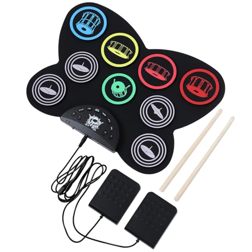 Supvox 1 Satz Elektronische Trommel Elektronisches Trommelspielzeug Instrument Elektronische Handgerollte Trommel Trommeln Einfache Trommel Übungstrommel Kindertrommeln PVC Bunt von Supvox