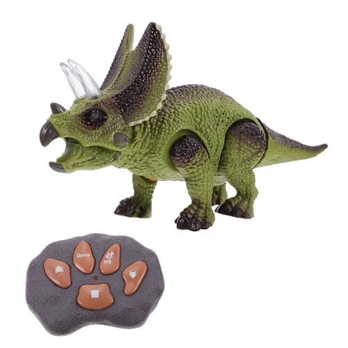 Supvox 1 Satz Fernbedienung Dinosaurier Triceratops- Elektrische Dinosaurier Kinderspielzeug Leuchtende Triceratops Leuchtendes Dinosaurier Green Plastik von Supvox