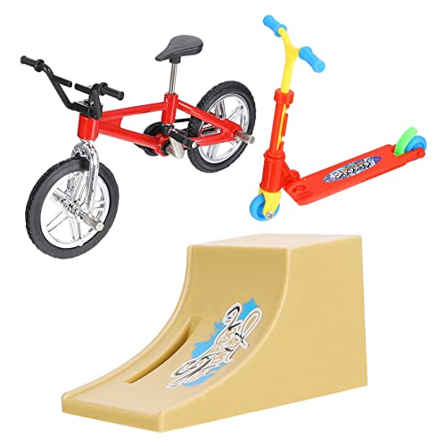 Supvox 1 Satz Fingerrad Tragbares Fingerspielzeug Pädagogisches Fingerspielzeug Fingerbike Mit Rampe Sportspielzeug Mit Fingerspitzen Zum Stressabbau Aluminiumlegierung Rot von Supvox