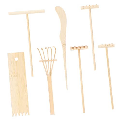 Supvox 1 Satz Gartenrechen Zen Deko für Sandkasten und Kreative Projekte Handgefertigte Kleine Holzrechen für Büro und Zuhause von Supvox