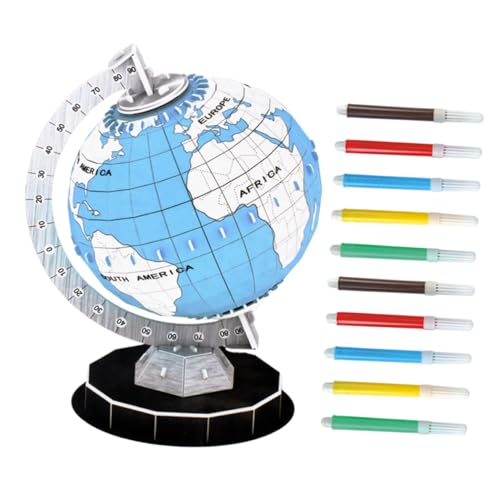 Supvox 1 Satz Globe Model Toys Weltkugel Für Weltkugeln Für Erwachsene Weltkarte 3D-Puzzle Für Kleinkinder DIY 3D-Puzzle Kinderspielzeug Rätsel Malen P.s von Supvox