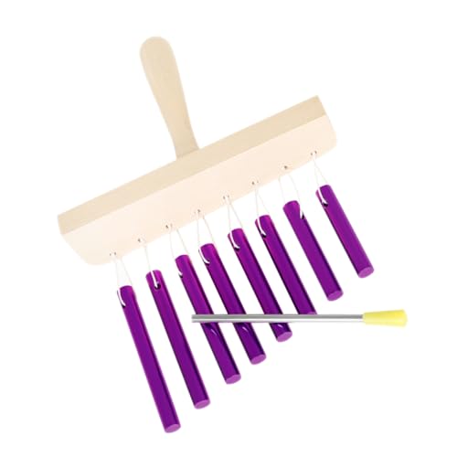 Supvox 1 Satz Glockenanordnung aus Aluminiumrohr -Percussion-Glockenspiel Percussion-Handglocke Ton Instrument Kinderspielzeug Massivholz Violett von Supvox