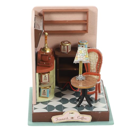 Supvox 1 Satz Hölzerne handgefertigte Bauspielzeug klein DIY- Miniaturhaus Kit Bausatz winzig Puppenhaus Mini House Kits Kabinenbausätze DIY-Montagehausmodell Bastelset Miniatur-Hütte von Supvox