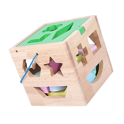 Supvox 1 Satz Holzblock Geometrische Holzblöcke Geometrische Bausteine Frühpädagogisches Angebot Kognitive Spielsachen Hölzern von Supvox