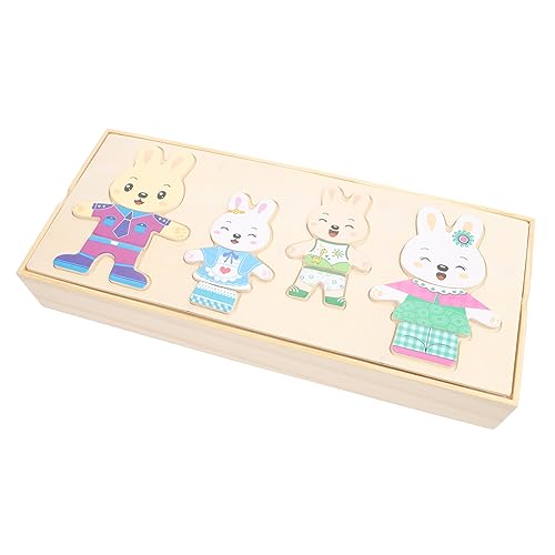 Supvox 1 Satz Holzpuzzle für Tierwechsel Puzzle aus Holz Lernspielzeug mit Buntem Design für Kreative Fördert Hand Augen Koordination und Vorstellungskraft von Supvox