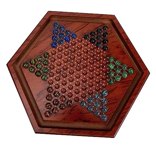 Supvox 1 Satz Holzschachbrett Chinese Chess dartscheibe Children Geburtstagsgeschenk weihnachstsgeschenk Eltern- -Chinesisches Damespiel Chinesische Dame aus Holz Glas Brown von Supvox