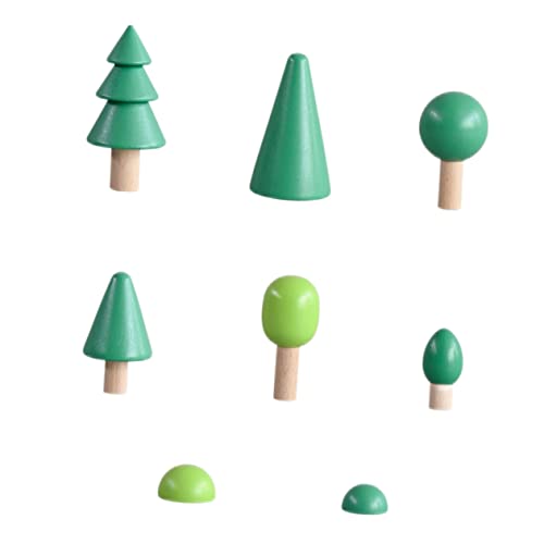 Supvox 1 Satz Kinderpuzzle Holzrätsel Waldbausteine Baum Stapelblöcke Bauklötze aus Holz Grün von Supvox