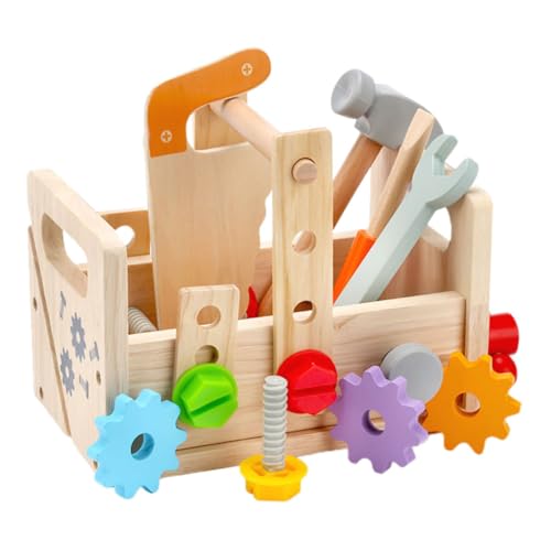 Supvox Kleinkind Lernen Spielzeug Set Holz Jungen Und Mädchen Werkzeug Box Hammer Schraubendreher Schraubenschlüssel Jungen Und Mädchen Pretend Pädagogisches von Supvox