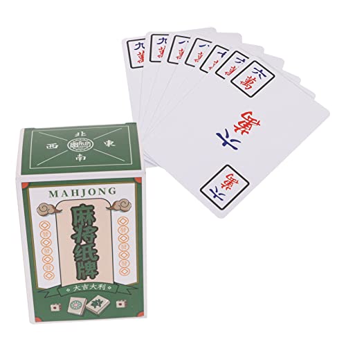 Supvox 1 Satz Mahjong Kartenspiel Tragbare Mahjong Karten für Partys aus Leicht und Kompakt für Familien und Freunde Spaß für Unterwegs von Supvox
