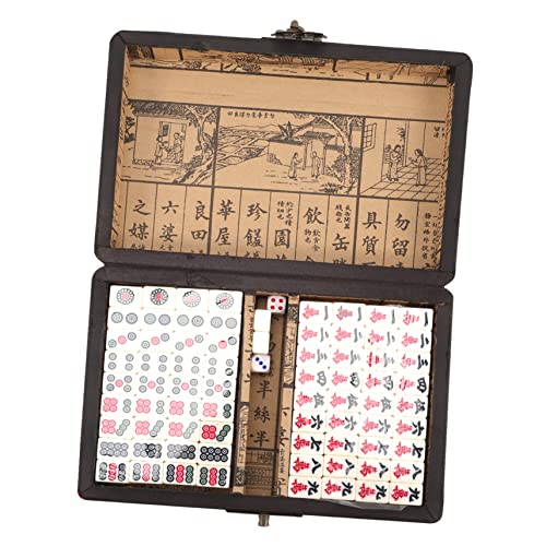 Supvox 1 Satz Mahjong Set Tragbares Mahjong Spielset für Reisen Traditionelles Chinesisches Brettspiel für Freunde und Familie Verarbeitet mit Klaren Gravierten Fliesen Supvox 1 Satz Mahjong Set Tragbares Mahjong Spielset für Reisen Traditionelles Chinesisches Brettspiel für Freunde und Familie Verarbeitet mit Klaren Gravierten Fliesen von Supvox
