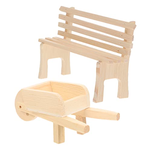 Supvox 1 Satz Mini-Bank- Mini-Puppenhausmöbel klein Puppenstubenmöbel Miniaturen Dekoration Schlafzimmer Cute Decor wohnaccessoires puppenwagen Holzbank-Ornament Mini-Hausbankstatue von Supvox
