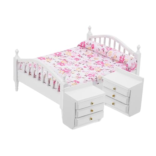 Supvox 1 Satz Mini Bett mit Nachttisch Teiliges Set für Holzspielzeug für Kreatives Rollenspiel und Bildung für Puppenhäuser Supvox 1 Satz Mini Bett mit Nachttisch Teiliges Set für Holzspielzeug für Kreatives Rollenspiel und Bildung für Puppenhäuser von Supvox