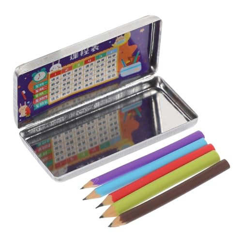 Supvox 1 Satz Mini -Bleistift -Fallstudienversorgungen Federmäppchen süß Rosa süßes stationäres Federmäppchen für Mädchen Puppenhaus-Sachen Miniatur-Federmäppchen Plastik von Supvox