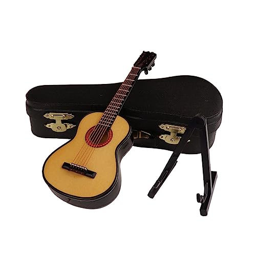 Supvox 1 Satz Mini -Gitarren -Ornamente Miniatur winzig klein Kind büro Dekoration Office Decoration wohnungsdeko Gitarren-Desktop- Gitarren-Instrument-Modell hölzern Khaki von Supvox