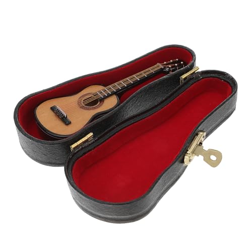 Supvox 1 Satz Mini -Gitarren -Ornamente Miniaturinstrumente Miniatur-Gitarrenmodell- klassisches Gitarrenmodell Gitarren-Instrument-Modell Mini-Gitarrenhandwerk Kupferkabel von Supvox