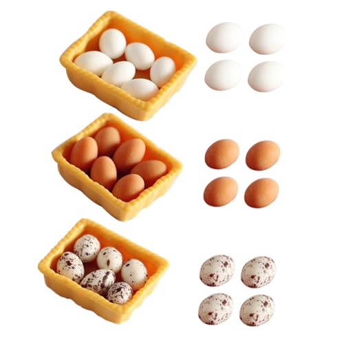 Supvox 1 Satz Mini-Hausversorgung Wohnkultur Dekorationen Mini- -Ornament-Miniaturen Puppe Dollhouse Decor Home Decor wohnungsdeko wohnraumdeko Korbmodell Ornament Emulations-Ei Harz von Supvox