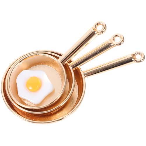 Supvox 1 Satz Mini -Pan - winzig Puppe Mini- Zubehör Spielzeugküche braten kleines Haushaltskochgeschirr Miniatur-Kochgeschirr- Mini House Kitchenware Eisen Golden von Supvox