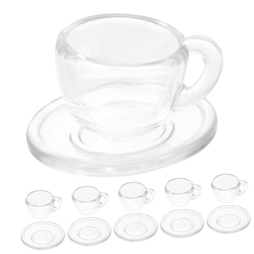 Supvox 1 Satz Mini-Tasse bastelsets für bastelzeug für hühner spielzeuge Toys for Puppenhaus -Accessoire Mini-Teetassenmodell Mini-Untertasse Plastik von Supvox