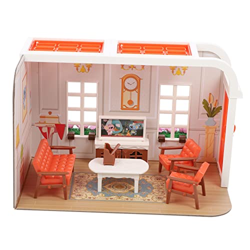 Supvox 1 Satz Mini Wohnzimmerszene Spielzeugset DIY Puppenhaus Kit mit Möbeln für Kreatives Miniaturhaus zum Dekorieren Robustem für Fantasievolles von Supvox
