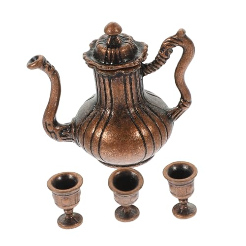 Supvox 1 Satz Mini-tassen Mini-teetassen Miniaturutensilien Rollenspielzubehör Rollenspielset Mini- Miniatur-Dinge Küche Spielset Teezubehör Mini-küchenzubehör Legierung von Supvox