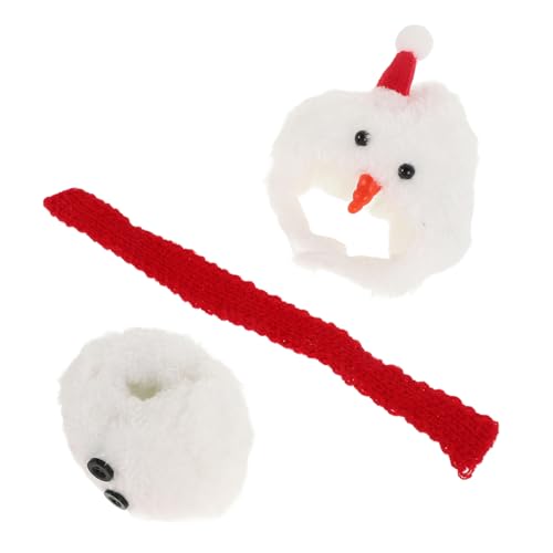 Supvox 1 Satz Miniaturen zum Basteln weihnachtsbasteln Realistische Miniaturkleidung Niedliche Puppenkleidung Schal winzig Schneemann-Zubehör Schneemannmützen Plüsch von Supvox
