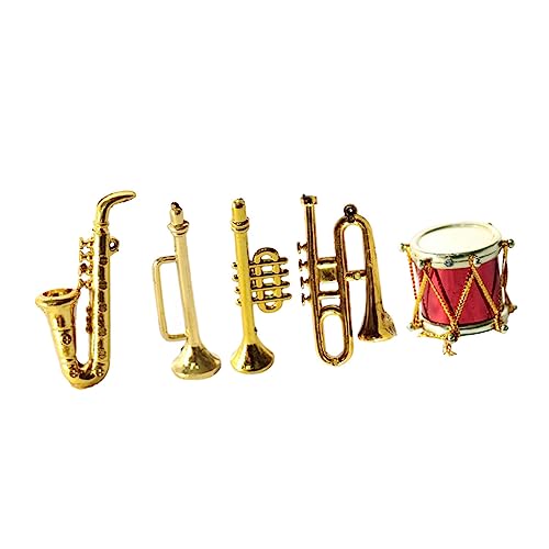 Supvox 1 Satz Musikinstrument Modell Klassische Saxophon Trompete Flöte für Puppenhaus Dekoration Leichtes Sicheres Kunststoffmaterial für Kreative Fotografie und Stimmungsvolle von Supvox