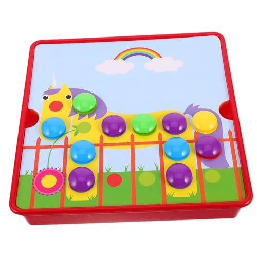 Supvox 1 Satz Nagelpuzzle Pilz Button-kunsttafel Feinmotorik Im Vorschulalter Mosaik-bausatz Spieltaste Geschicklichkeitsspielspielzeug Farbiges Lernspielzeug Knopfspielzeug Plastik von Supvox