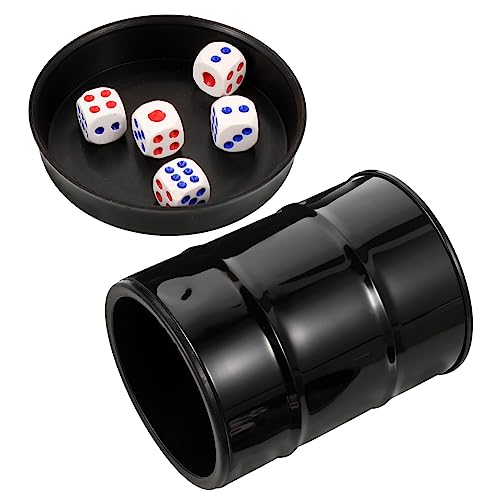 Supvox 1 Satz Ölfass-Siebbecher Würfelbecher für Party Die Würfelhalter Partyspiele Und Würfelspielbecher gepolsterter Würfelbecher Party -Requisiten Brettspiele Würfel Plastik Schwarz von Supvox