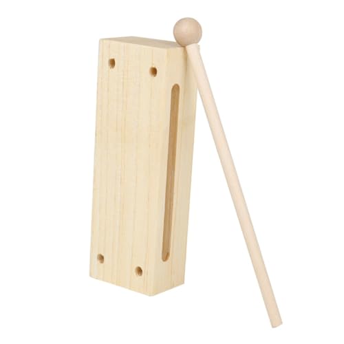 Supvox 1 Satz Perkussionsblock aus Holz Musical Toy Instruments kinderinstrumente Zweitoninstrument holzblock Rhythmusblock mit Schlägel zweifarbiges Percussion-Instrument Beige von Supvox