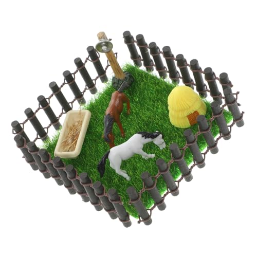 Supvox Mini Kunststoff Stall Scheune Pferdestall Spielzeug Für Puppenhaus 1/12 Maßstab Miniatur Ranch von Supvox