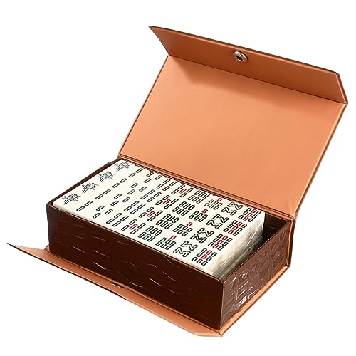 Supvox 1 Satz Portables Mahjong Set Mini Reise Mahjong Spiel mit Tragetasche für Partys und Freizeitaktivitäten für Familienunterhaltung und Reisen von Supvox