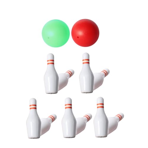 Supvox 1 Satz Puppenhaus-Bowling drinnen Schaum Party Mini-Bowlingkugeln Bowlingkegel für kleine Kegelbahn kleine Bowlingkugeln Miniatur-Sportmodell Puppenhaus-Versorgung von Supvox