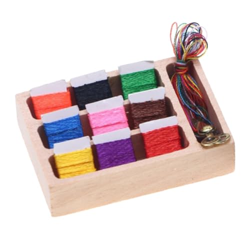 Supvox 1 Satz Puppenhaus Nähkästchen Dollhouse Tool Kit Puppenzubehör Mini-Hausschmuck deko Miniatur-Nähornament winziges Hauszubehör tun Puppenhauszubehör Zinklegierung von Supvox