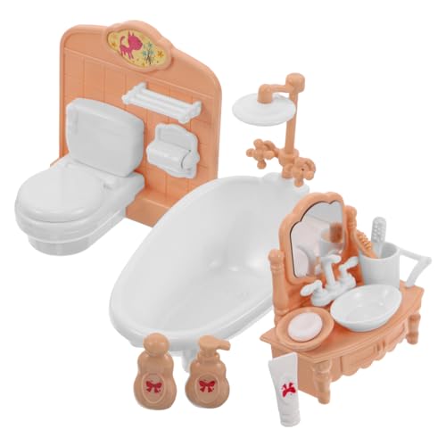 Supvox 1 Satz Puppenhausmöbel Exquisite Kleinmöbel Puppenstubenmöbel Aus Kunststoff Puppenhaus-Badezimmer-Accessoires Modell Puppenstubentisch Kleine Puppenstubenmöbel Plastik von Supvox