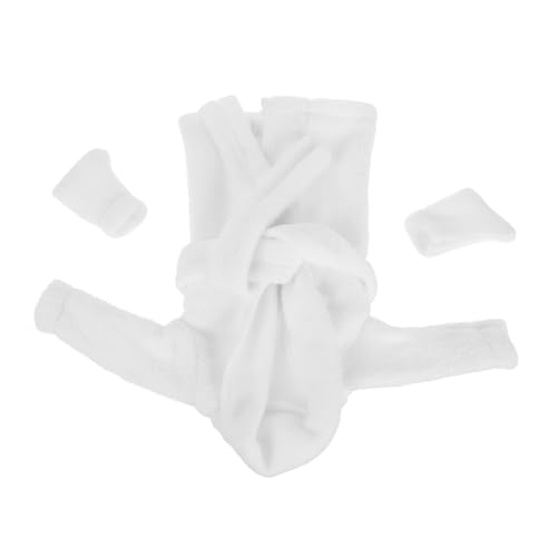 Supvox 1 Satz Puppenkleidung Puppen Bademantel puppenbademantel Miniatur-Bademantel für Puppen Miniaturpuppen-Bademantel Puppen-Bademantel-Accessoire Puppengewand-Accessoire Stoff Weiß von Supvox