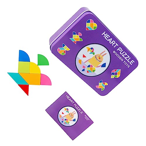 Supvox 1 Satz Puzzle Mit Geometrischer Form Tangram Aus Holz Pädagogisches Tangram Bambus Violett von Supvox