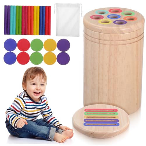 Supvox 1 Satz Puzzle -Tasse holzspielzeug sensorisches Lernspielzeug für 2 jährige zum Sortieren von Farben Montessori Farbsortierbecher Kautschukholz Supvox 1 Satz Puzzle -Tasse holzspielzeug sensorisches Lernspielzeug für 2 jährige zum Sortieren von Farben Montessori Farbsortierbecher Kautschukholz von Supvox