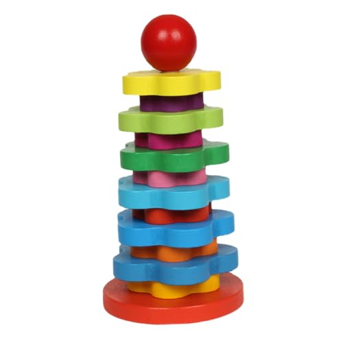 Supvox 1 Satz Rainbow Stapelturm aus Teiliges Montessori für Fördert Kreativität Logisches und Soziale Fähigkeiten Farben für Farbenerkennung und Hand Augen Koordination von Supvox