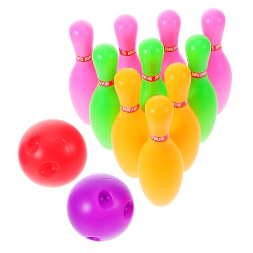 Supvox 1 Satz Satz Bowlingkugel Spaß Kleinkind Ball Ringwurfflaschen Wurfring Bowling-stofftier Bowlingkegel Aus Kunststoff Ringwurfspiele Mini-Bowling Plastik von Supvox