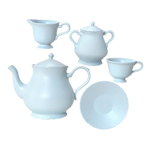 Supvox 1 Satz Satz Tee Set puppenhaus Geschirr puppenhaus küchenzubehör Puppenhaus Accessoires puppenhaus deko Puppenhaus Zubehör Mini-Puppenhausmöbel Mini-Tasse Legierung Sky-Blue von Supvox