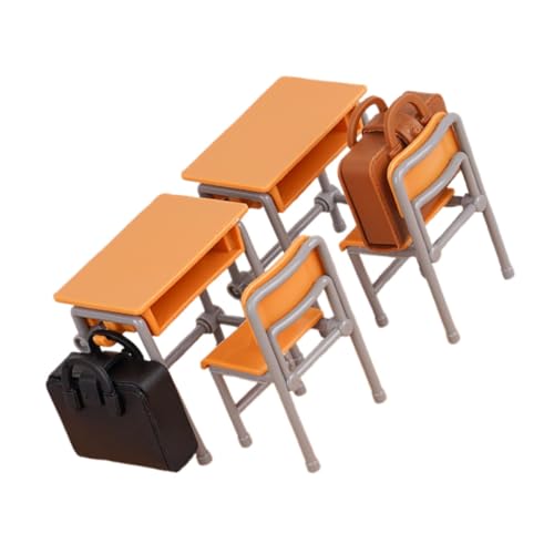 Supvox 1 Satz Schreibtisch-Schultaschenmodell Mini-Schreibtisch Puppenhaus Schreibtisch puppenhaus Einrichtung klassenzimmer deko Puppenschulbank Miniatur -Schulzimmermöbel Plastik von Supvox