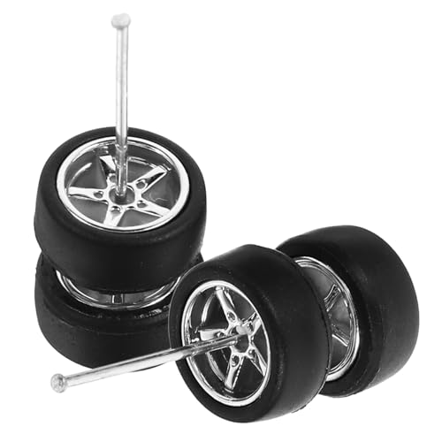 Supvox 1 Satz Simulationsauto -Modell -Rad -reifenzubehör Spielzeugauto Rad Auto Spielzeugrad Rc -autoreifen Zubehör Für Rc-Autos Spielzeugreifen Rc-car-Rad Silver Gummi von Supvox