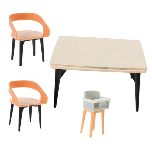 Supvox 1 Satz Simulationsmöbel Miniaturstühle winzige Möbel Mini- -Teetischmodell Mini-Holzstühle Dollhouse Dekorationen Mini-Puppenhausmöbel Mini-Stühle Puppenhaus-Möbeltisch Plastik von Supvox