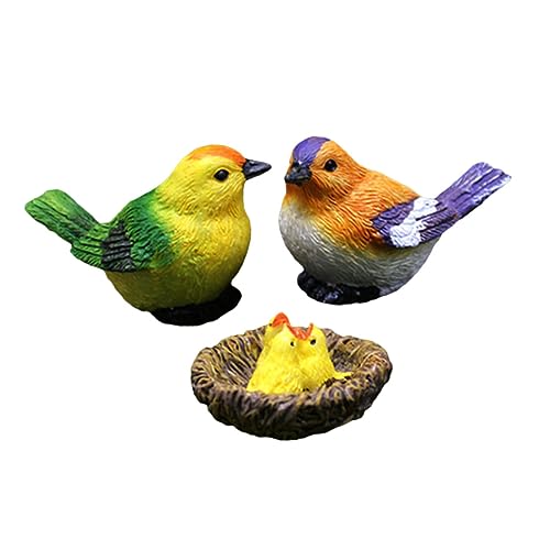 Supvox 1 Satz Simulationsvogelverzierung Ornament Bausätze winzig Figuren Wohnkultur Dekorationen Puppe gartendekoration gartendeko rostoptik Mikro-künstlicher Vogel Vogelnestschmuck Harz von Supvox