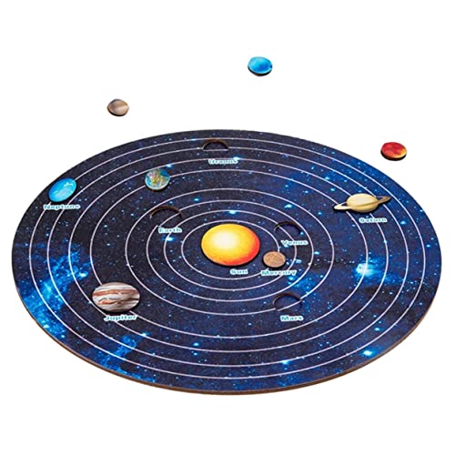 Supvox 1 Satz Sonnensystem-Puzzle Weltraumpuzzle Aus Holz Rätsel Zum Sonnensystem Kleinkinder Holzpuzzle Sonnensystem Für Solarplaneten-rätsel Puzzle Für Hölzern von Supvox